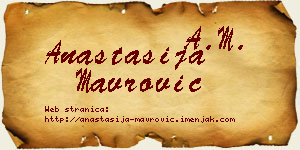 Anastasija Mavrović vizit kartica